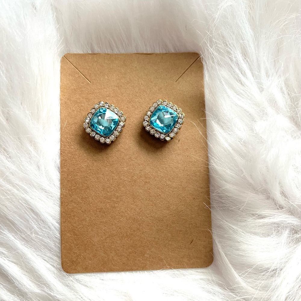 ERICKSON BEAMON•rocks crystal topaz post earrings EUC